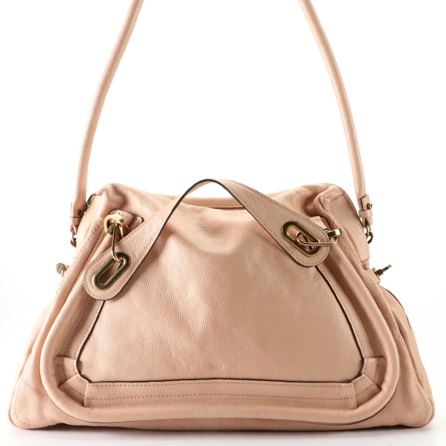Chloé Large Paraty Two-Way Bag in Calfskin Leather w/Shoulder Strap