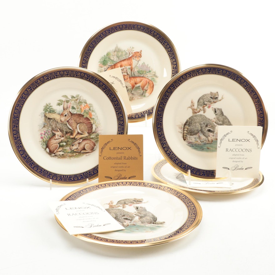Lenox "Raccoons" and Other "Woodland Wildlife" Porcelain Plates
