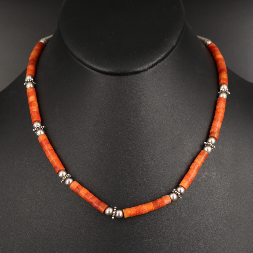 Sterling Coral Necklace