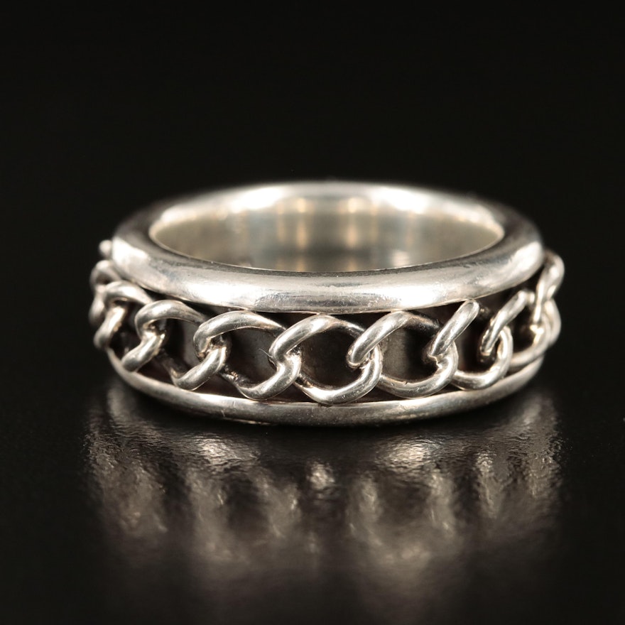 Sterling Curb Chain Ring