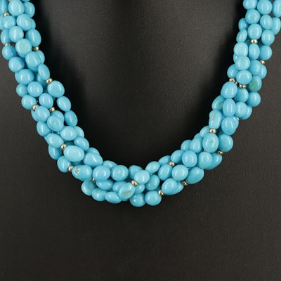 14K Turquoise Multi-Strand Necklace
