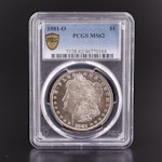 PCGS Graded MS62 1881-O Morgan Silver Dollar