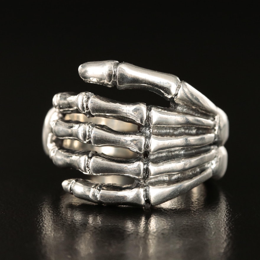 Sterling Skeleton Hand Wrap Ring