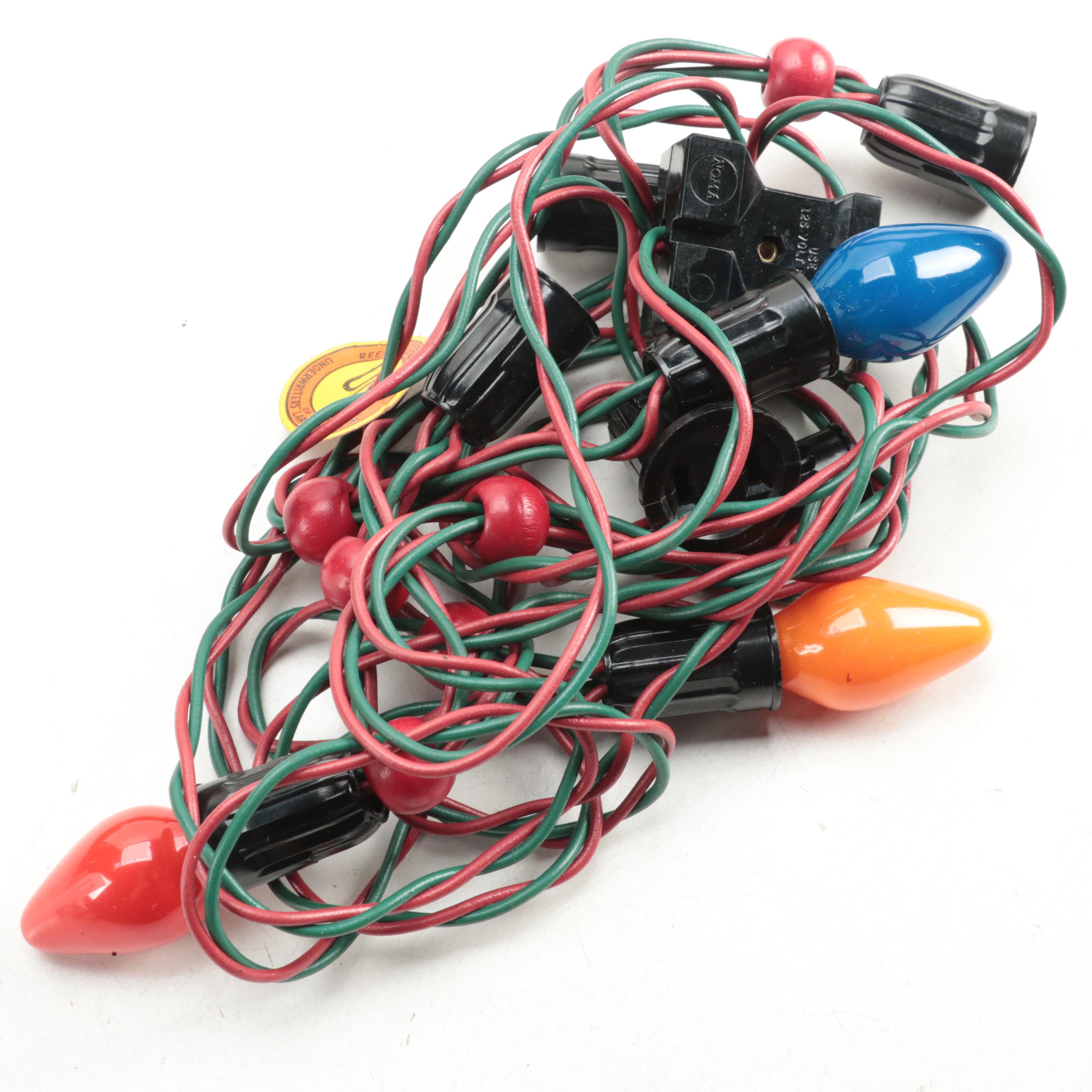 Noma Safety Christmas Light Plug With String Lights, Mid20th Century EBTH