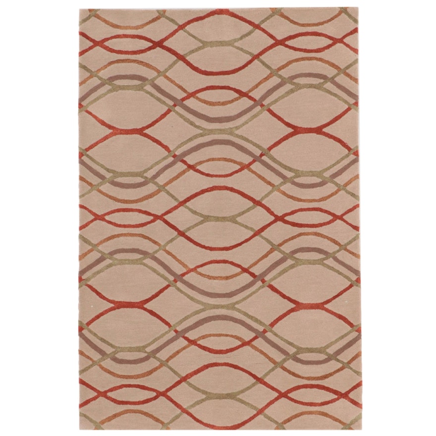 5' x 7'7 Hand-Tufted The Rug Gallery Wave Pattern Area Rug