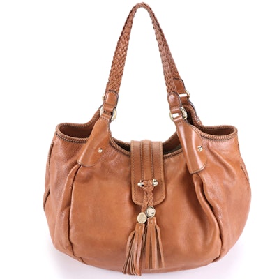 Gucci Marrakech Large Hobo Bag in Light Brown Leather with Braided GG Tassels