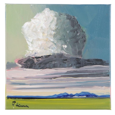 José M. Lima Oil Painting of Landscape and Clouds, 2022