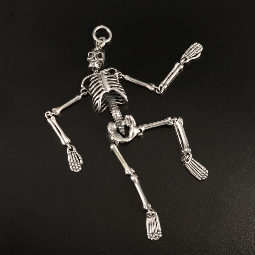 Sterling Articulating Skeleton Pendant