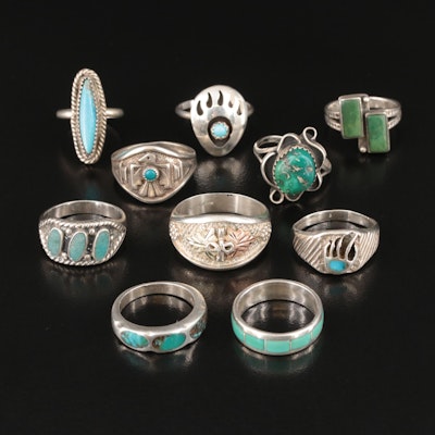 Sterling Turquoise and Faux Turquoise Included in Ring Selection