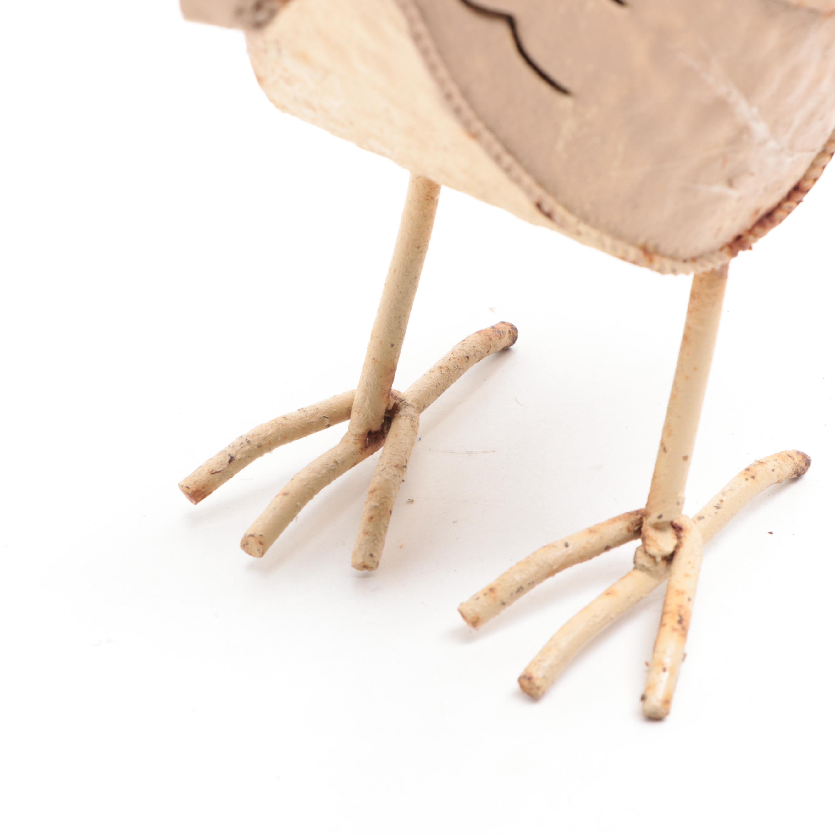 Painted Metal Quail Family Figurines EBTH