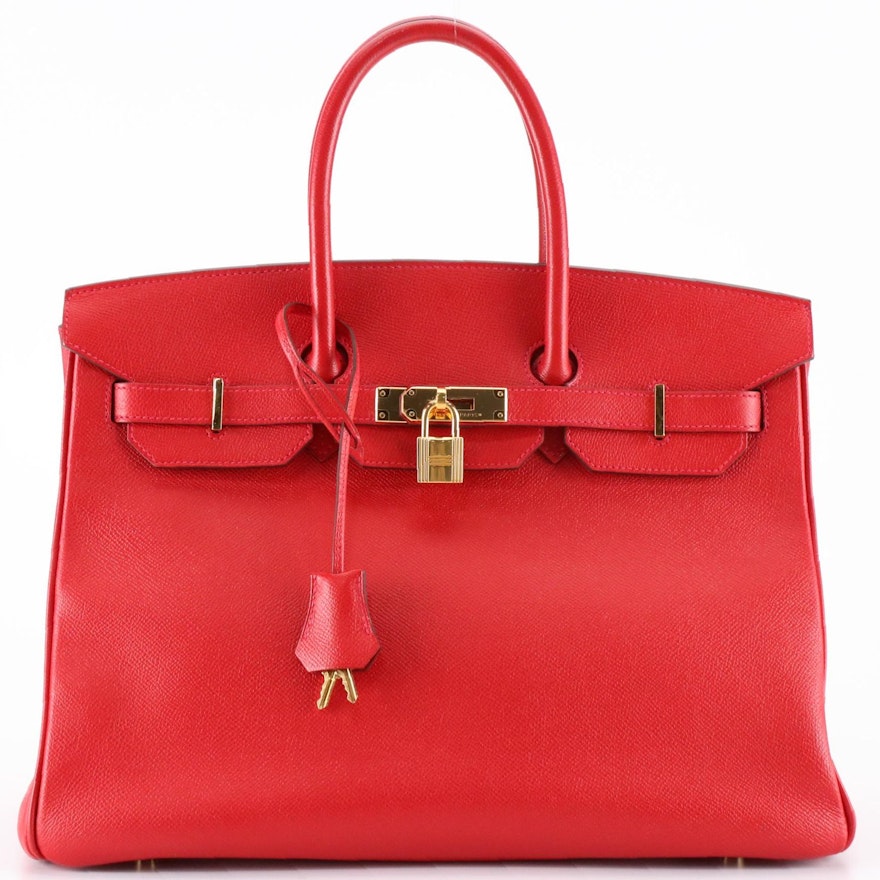 Hermès Birkin 35 in Rouge Casaque Epsom Leather