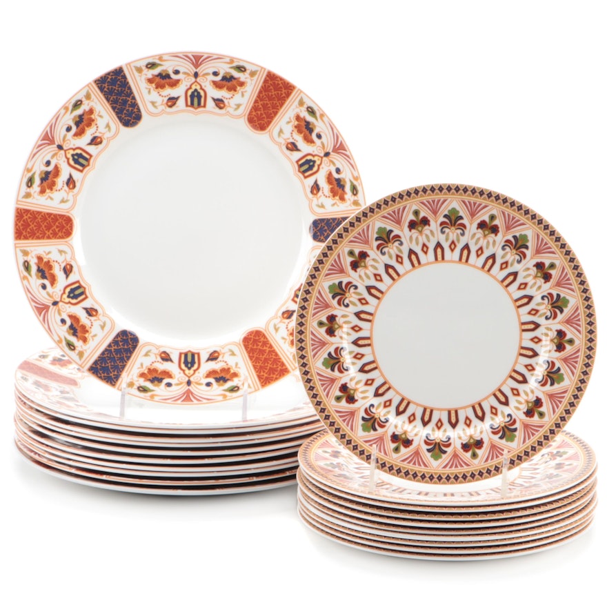 Queen's "Imari" Porcelain Dinner Plates and Salad Plates