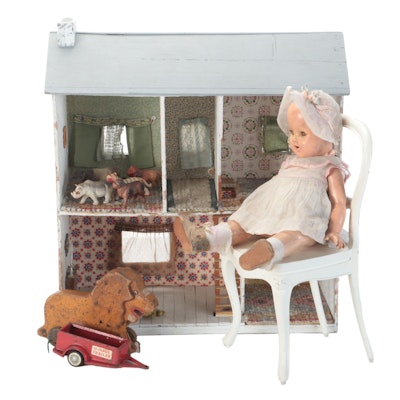 Effanbee "Patsy Ann" Composition Doll with Doll House and Other Toys