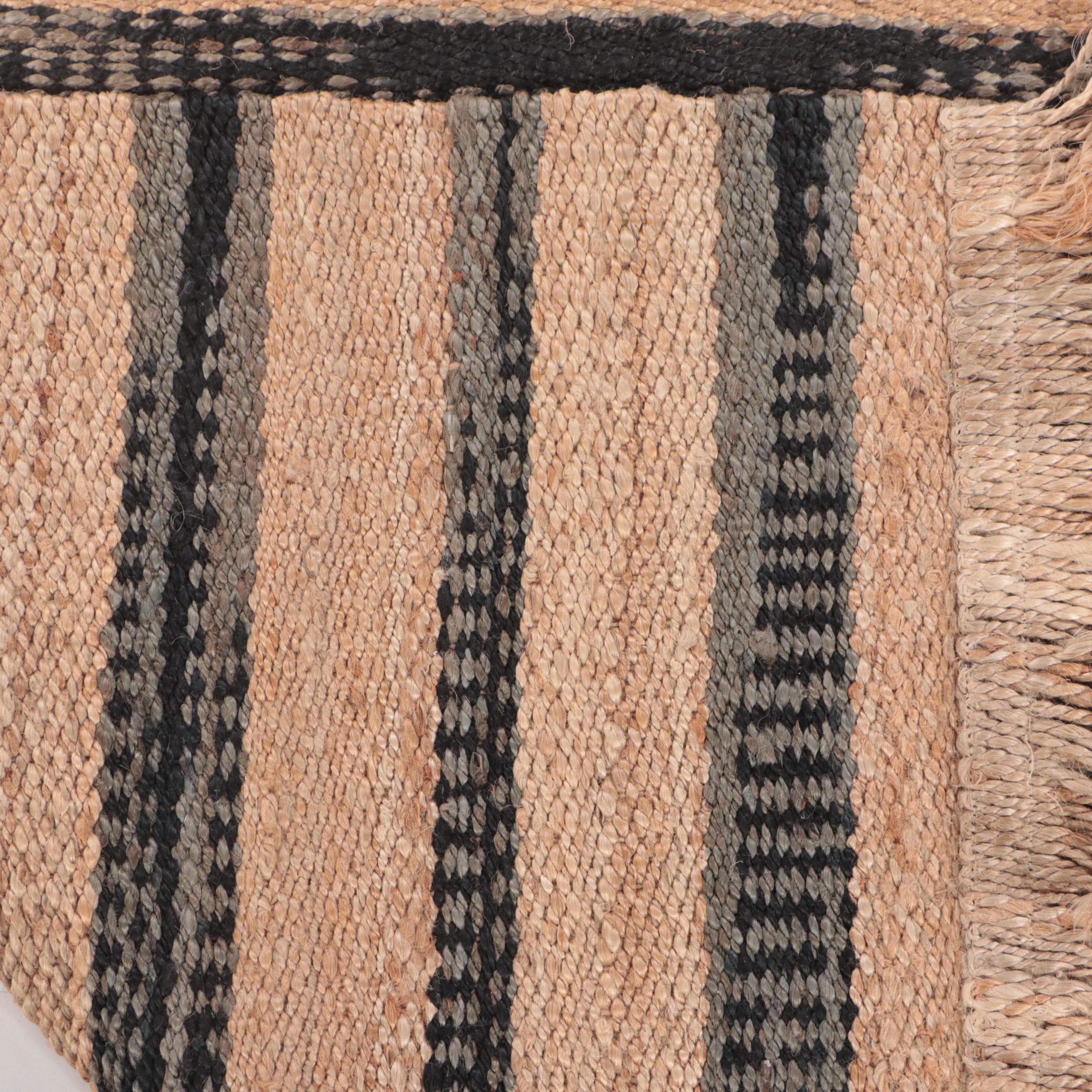 5'1 x 9' Handwoven World Market Indian Jute Area Rug EBTH