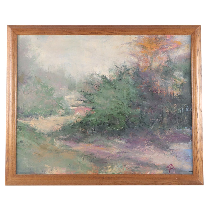J. Andrews Landscape Oil Painting "Summer Forest," 1994