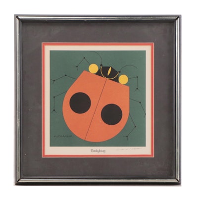 Charley Harper Lithograph "Ladybug"