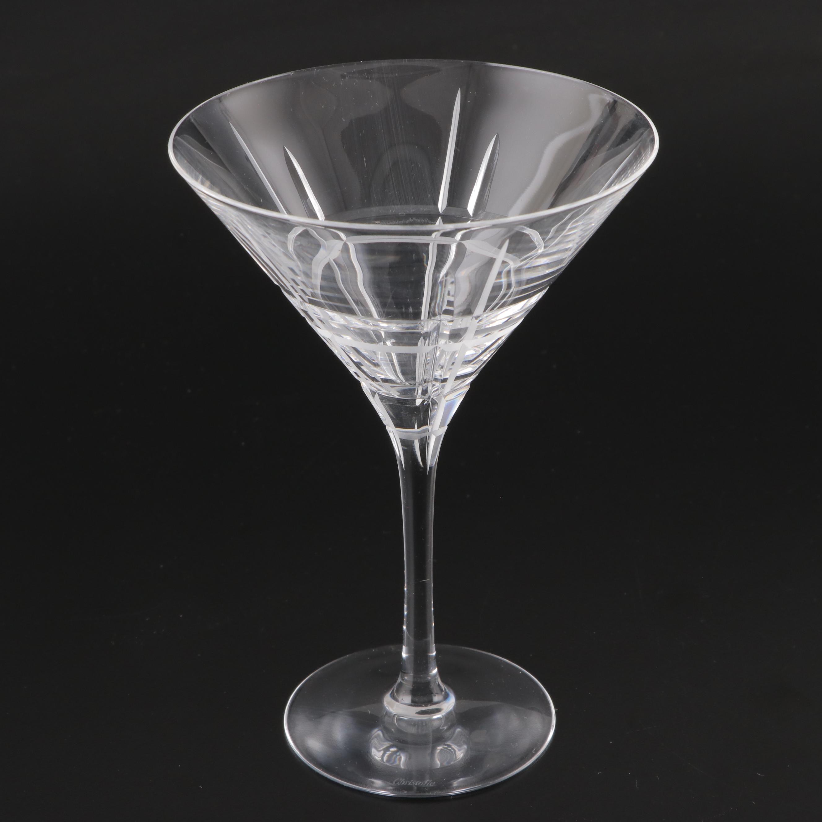 Christofle "Scottish" Martini Glasses with Edinburgh Crystal Brandy