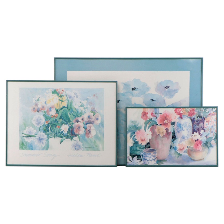 Floral Offset Lithographs After Henry Howells, Helen Paul, and Nancy Lund