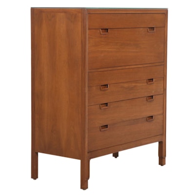Mid Century Modern Mount Airy Janus Collection Walnut Chest of Drawers