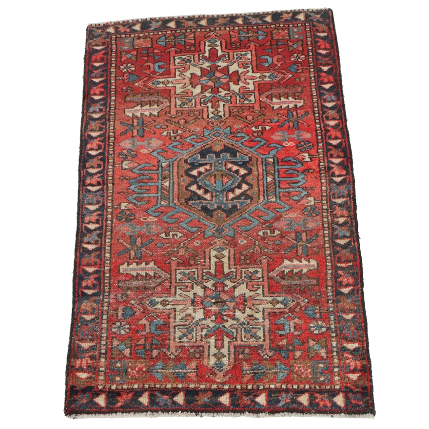 2'6 x 4'1 Hand-Knotted Persian Karaja Accent Rug