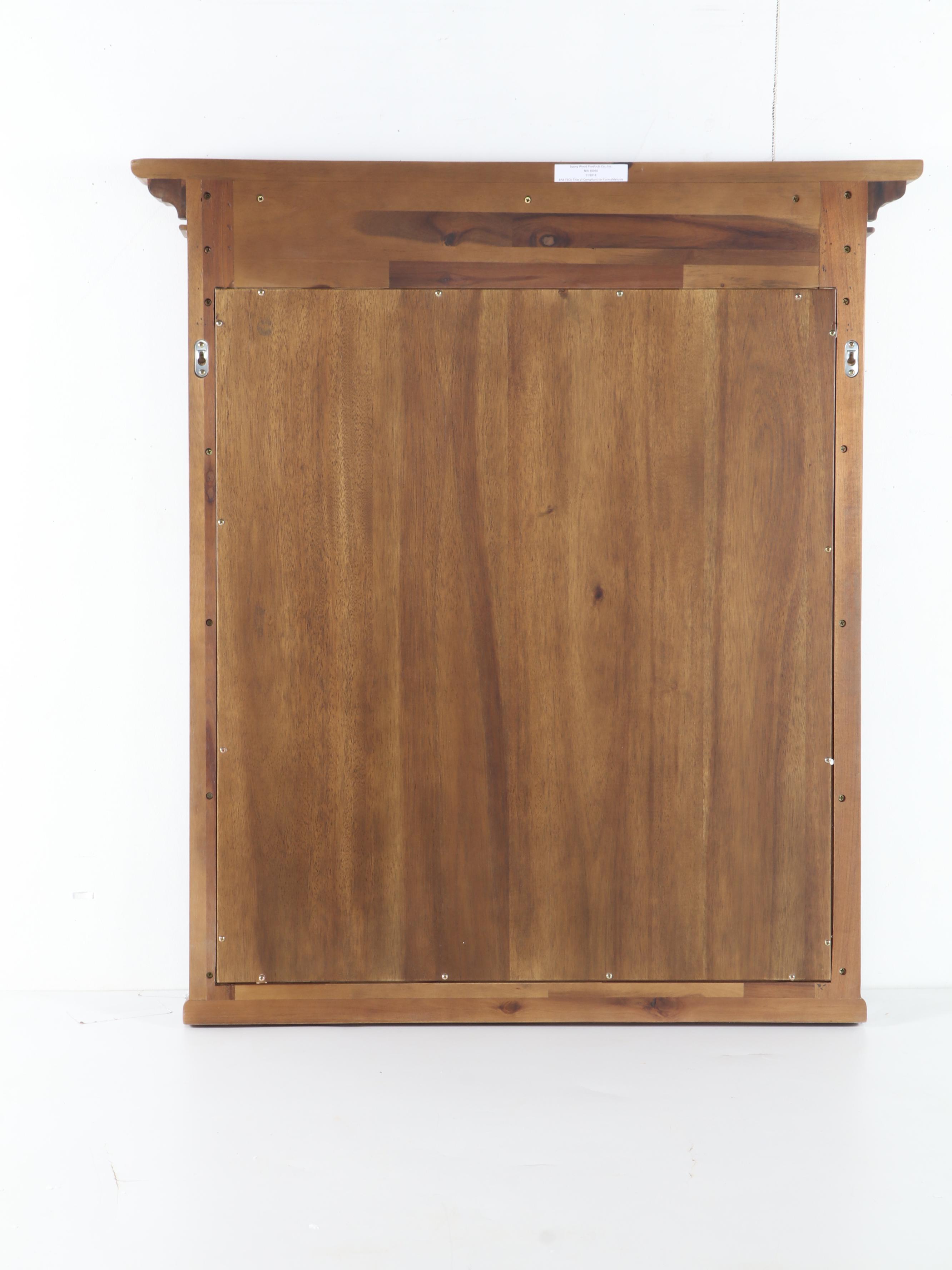 Large Rich Umber Finish Wood Framed Vanity Mirror EBTH