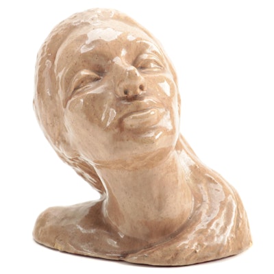 Sculpted Earthenware Bust of a Woman