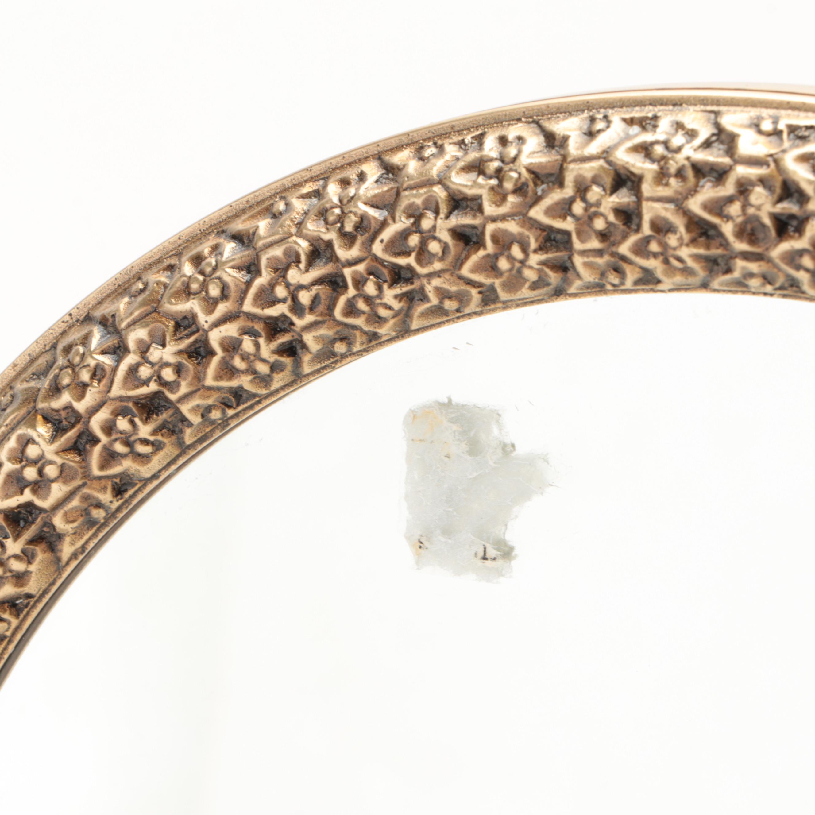 Neoclassical Style Lacquered Brass Tabletop Rotating Vanity Mirror EBTH