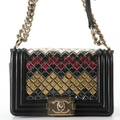 Chanel Small Mosaic Boy Flap Bag in Embellished Lambskin Leather