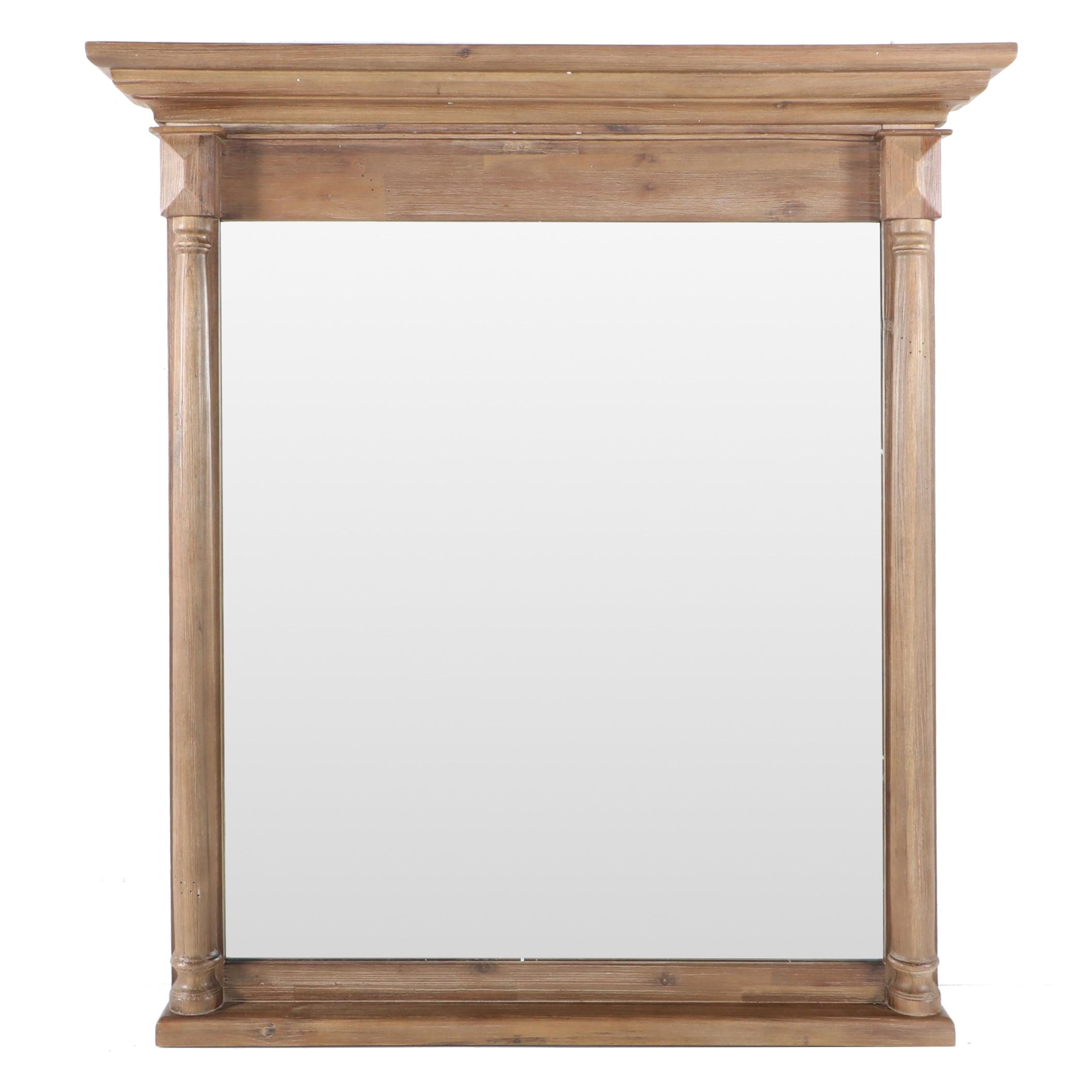 Large Rich Umber Finish Wood Framed Vanity Mirror EBTH