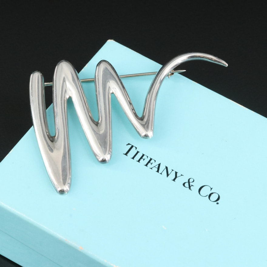 1985 Paloma Picasso for Tiffany & Co. Sterling Scribble Brooch
