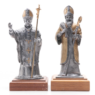 Michael Ricker "St. Nicholas" and  Pope John Paul II "The Blessing" Figurines