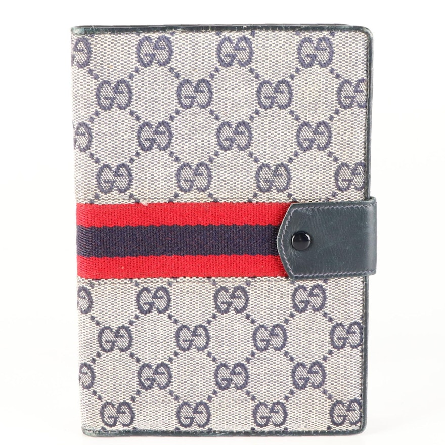 Gucci GG Canvas, Web Stripe, and Leather Passport Holder