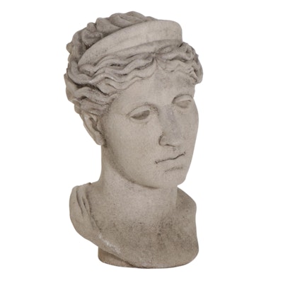 Concrete Bust Sculpture After Phidias "Lemnian Athena"