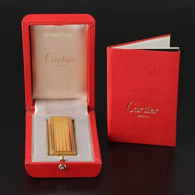 Cartier Swiss Made Gold Plated Lighter, Mid to Late 20th Century