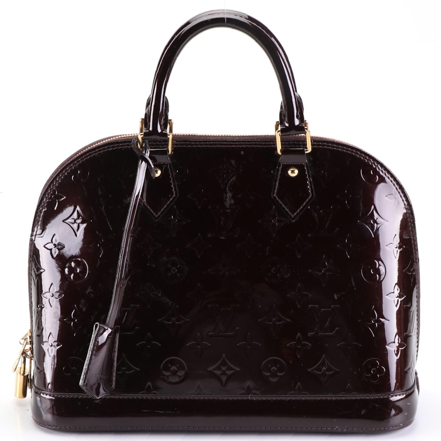 Louis Vuitton Alma PM Handbag in Monogram Vernis