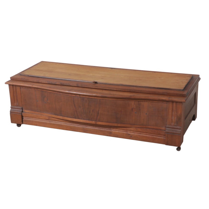 Victorian Walnut, Oak, and Poplar Lift-Lid Chest, Late 19th Century and Adapted