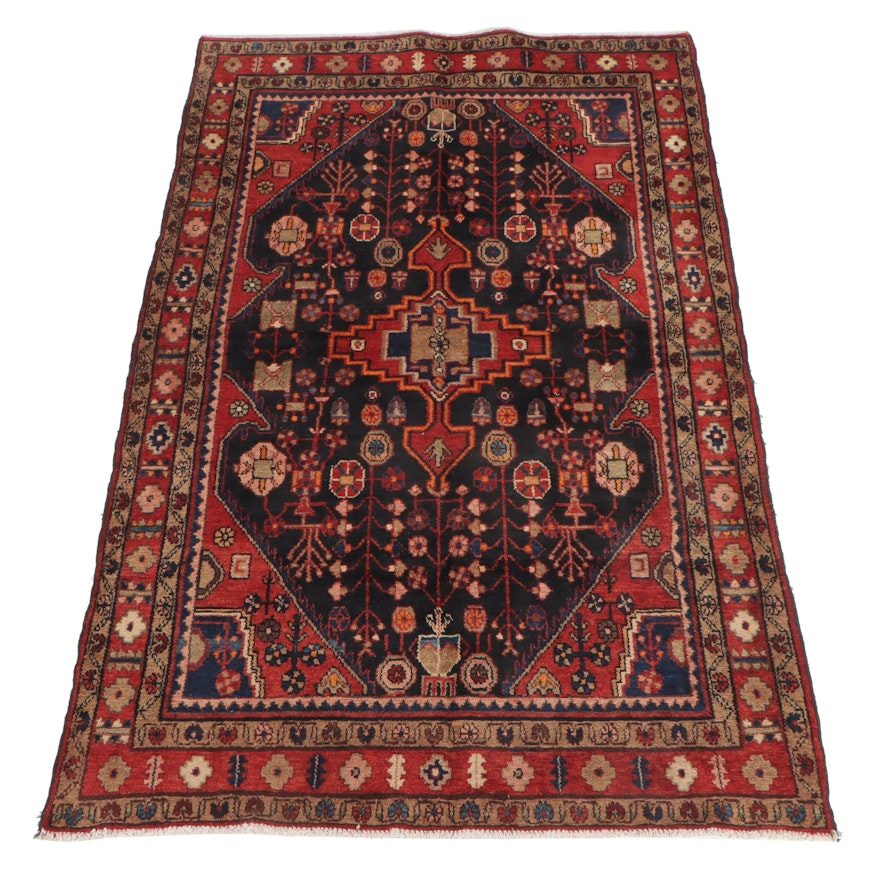 4'5 x 7'3 Hand-Knotted Persian Kharaghan Area Rug