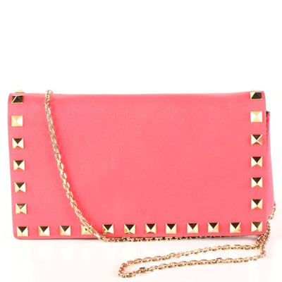 Valentino Small Rockstud Shoulder Bag in Leather with Chain Strap