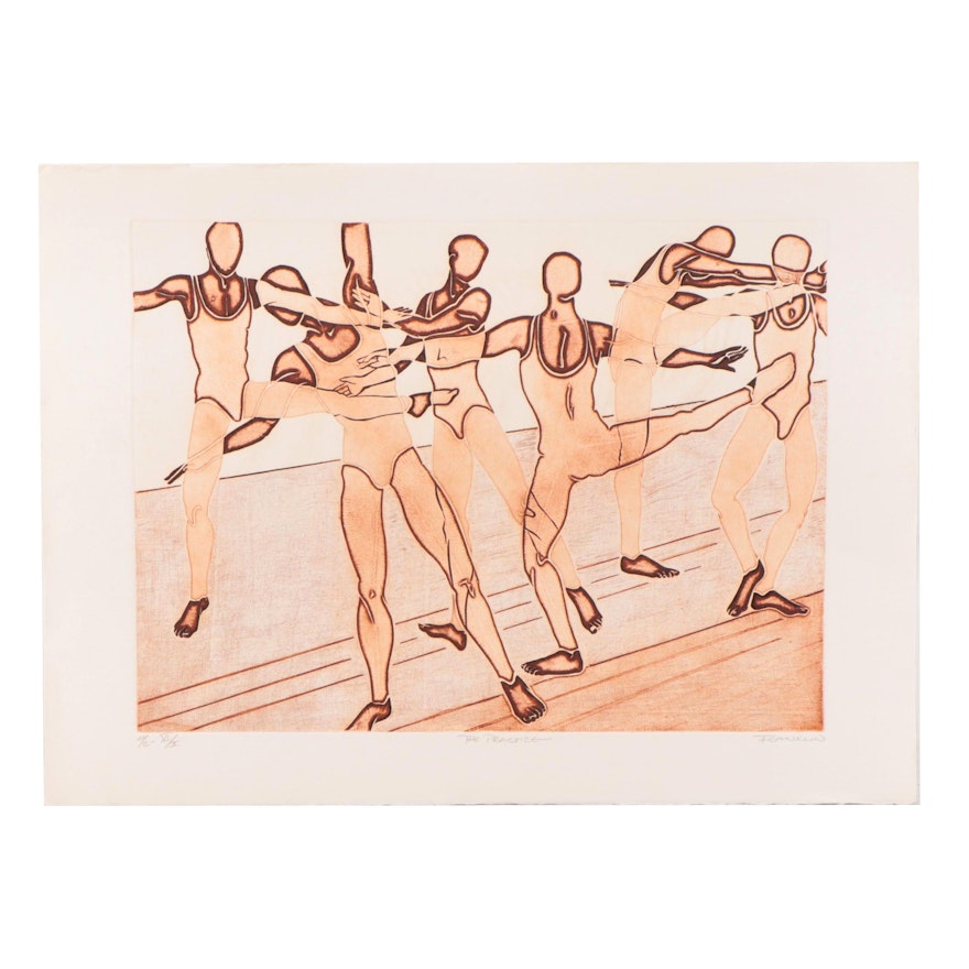 Franklin Figural Etching "The Practice," Circa 1980