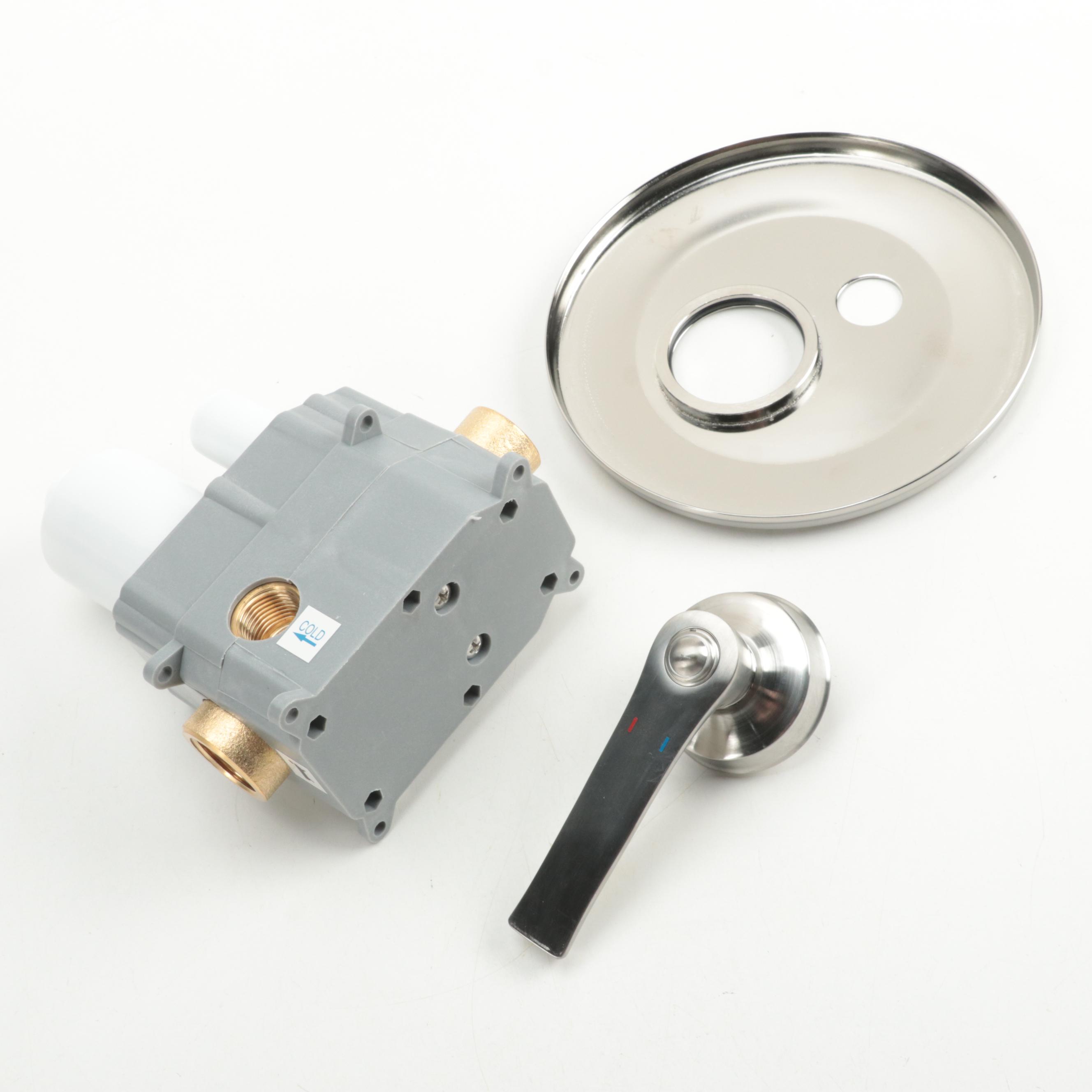 Brushed Nickel Finish Shower Valve with Diverter, Rainfall Shower Head