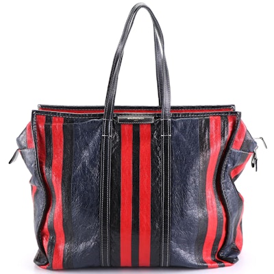 Balenciaga Bazar Tote Bag in Multicolor Textured Leather