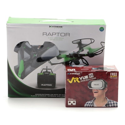 Xtreme Raptor Six Axis Gyro Drone with VR Vue II Virtual Reality Viewer