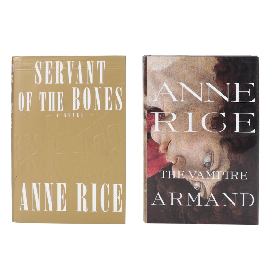 Signed First Trade Editions of "The Vampire Armand" and "Servant of the Bones"
