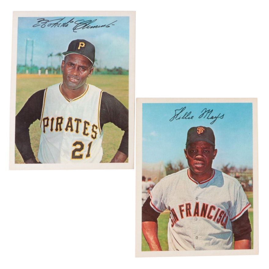 1967 Dexter Press Premiums Willie Mays and Roberto Clemente Baseball Cards