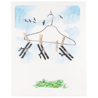 Joyce Arons Serigraph "Airplane Hanger"