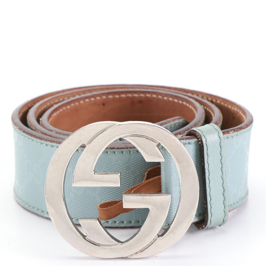 Gucci GG Belt in Imprimé Coated Canvas and Leather