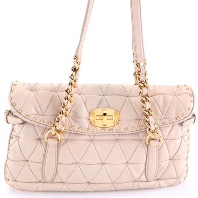 Miu Miu Shopping Pattina Handbag in Quilted Nappa Leather