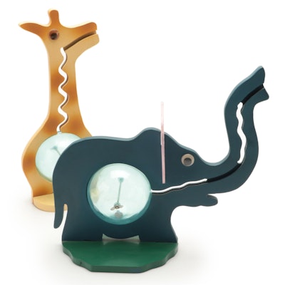 Wood and Plastic Elephant and Giraffe Coin Banks