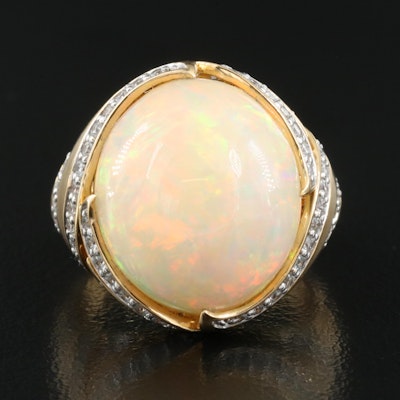 18K Opal and Diamond Ring