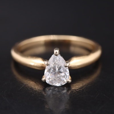 14K 0.76 CT Diamond Solitaire Ring